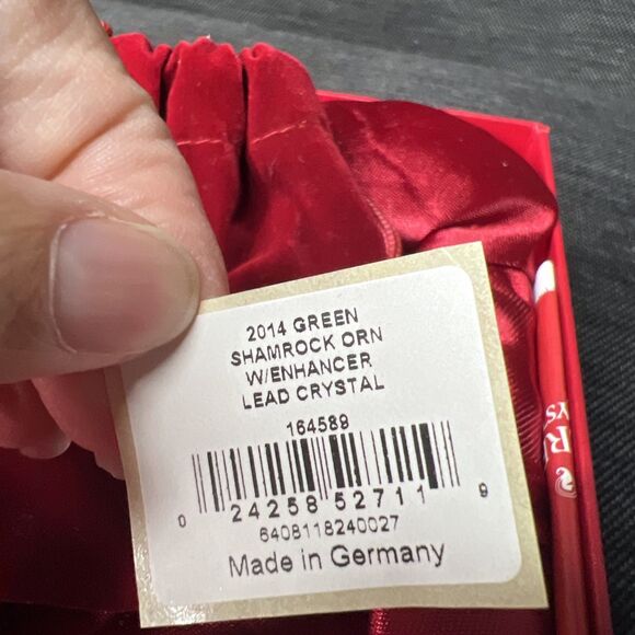 Waterford Crystal 2014 Annual Green Shamrock ornament with enhancer #164589 - Picture 7 of 11